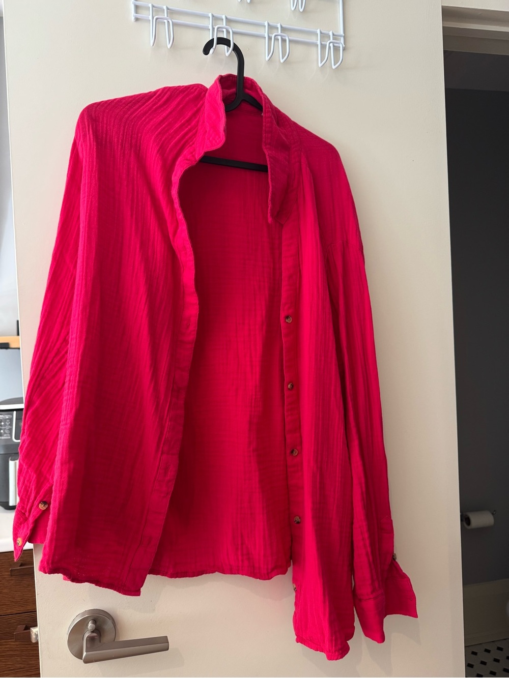 Old Navy Pink Cotton Long-Sleeve Button-Down Shirt